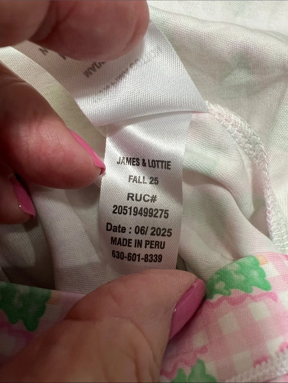 James and Lottie pink gingham Christmas tree one piece zipper footie 9 months